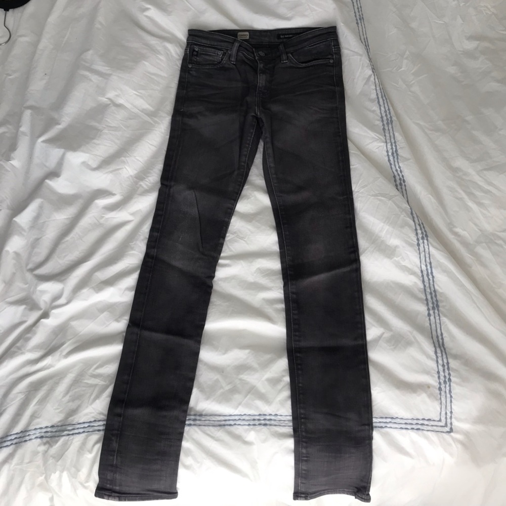 AG premiere skinny straight jeans in charcoal